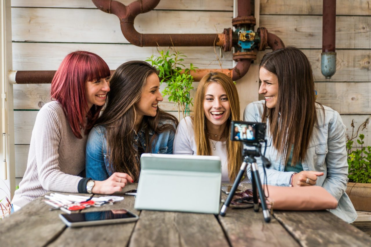 Influencers vlogging from home